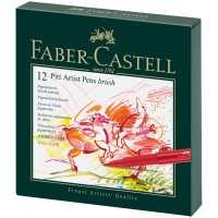 Набор капиллярных ручек Faber-Castell Pitt Artist Pen Brush ассорти, 12шт., студийная коробка