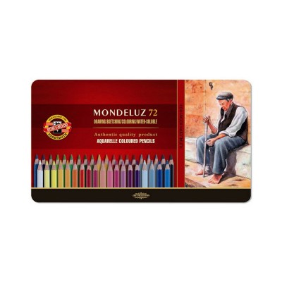 Карандаши акварельные Koh-I-Noor Mondeluz 72 цвета в металлическом пенале